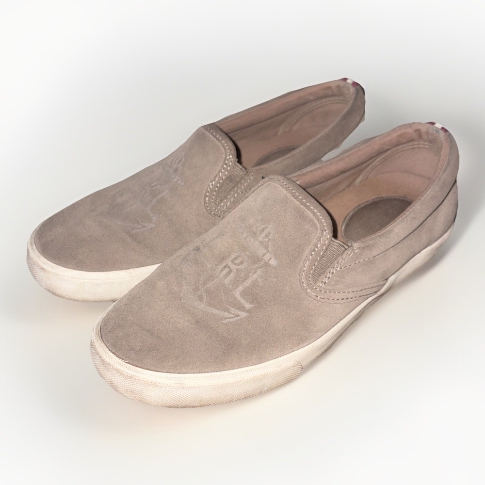Lauren Ralph Lauren Beige Suede Leather Slip-On Casual Shoes Size‎ 6.5  Anchor